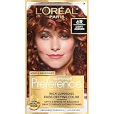 L'Oreal Paris Superior Preference Luminous Fade-Defying Permanent Hair Color, Hair Dye For Up to 9 Weeks of Radiance, Light Auburn 6R, 1 Hair Dye Kit