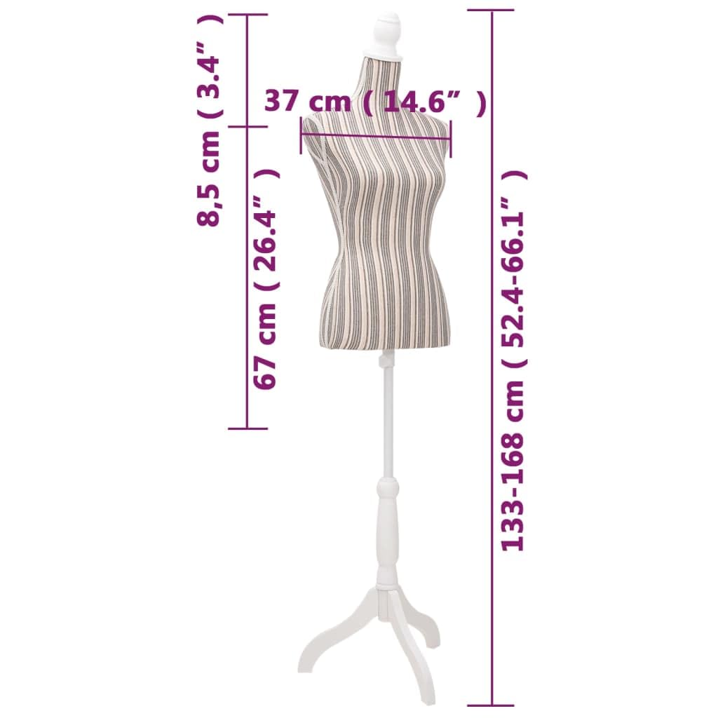 Generico Busto Sartoriale Donna Manichino in Tessuto con Strisce,Casa e Giardino,Forniture domestiche,Immagazzinamento e organizzazione,Abbigliamento e sistemazione negli armadi,Omini-30031