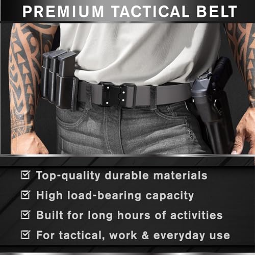 Image of TECEUM Tactical Belt - Heavy-Duty & Quick Release - Military, Work, Rigger, Duty & Utility Belt for Men