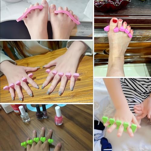 48pcs sponge toe separators pedicure set for nail polish- premium nail art painting and polishing tool kit 4 funy color