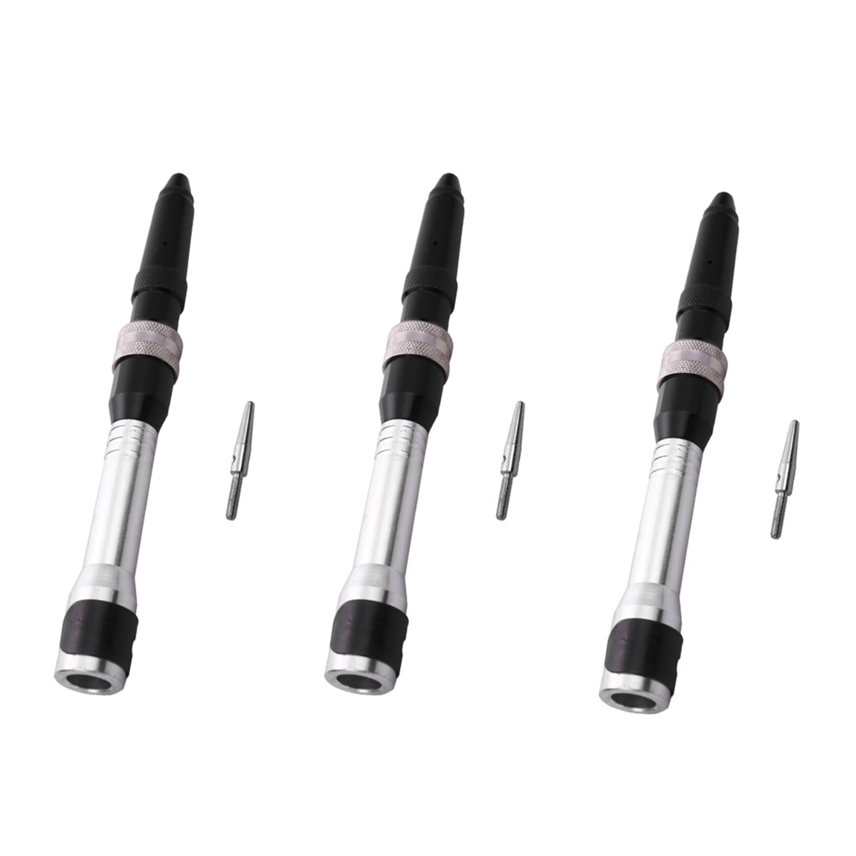 Hndhbfgrt Black & Silver 3X Jewelry Rotary Handpiece,Goldsmith Tools Hammer Quick Change Handpiece, Cc30 Sr Head
