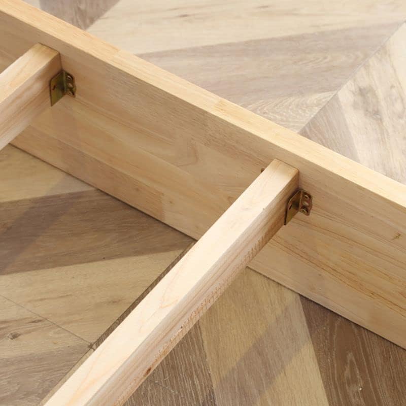 CraftThink Bed Frame Without Headboard, Scandinavian Solid Wood Platform Bed Frame Wood Slat Support (Mattress Not Included) for Bedroom Home Farmhouse- California King Wood