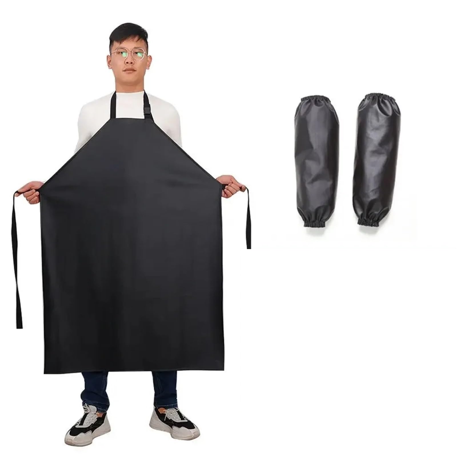 Delantales de Lona Delantal de cuero resistente al aceite, unisex, talla grande, for cocina, trabajo, hostelería, estilo masculino, impermeable