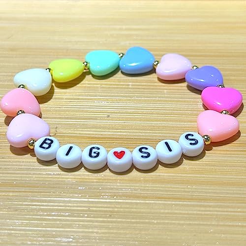 Image of Fuqimanman2020 Big Sister Bracelet Colorful Little Sister Bracelet Letter Beads Bracelet for Sister Jewelry Gift