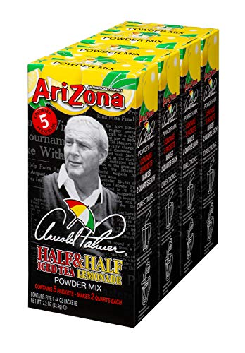 AriZona Arnold Palmer Half Lemonade Half Iced Tea Mix, 2 Qt Packets (Pack Of 4), Low Calorie Single Serving Drink Powder Packets, Just Add Water (Formerly Canister, Now in New Packaging)