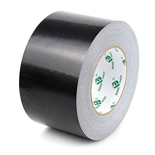 BOMEI PACK [50m x 75mm] Panzertape Schwarz wasserfest, extreme Panzerband handreißbar Gaffa Tape, Duct Tape Cover