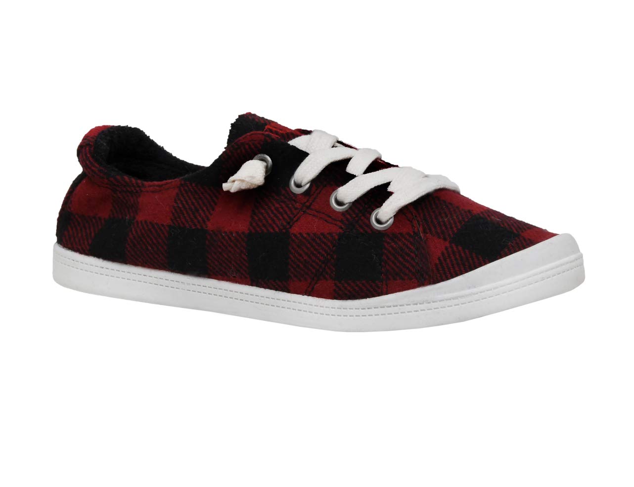 Sport Reesa Canvas Sneaker +Memory Foam, Red Plaid, 7