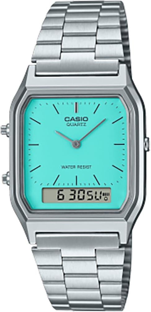 Casio Uni Analog Digital Quartz Watch with Stainless Steel Strap, Silver