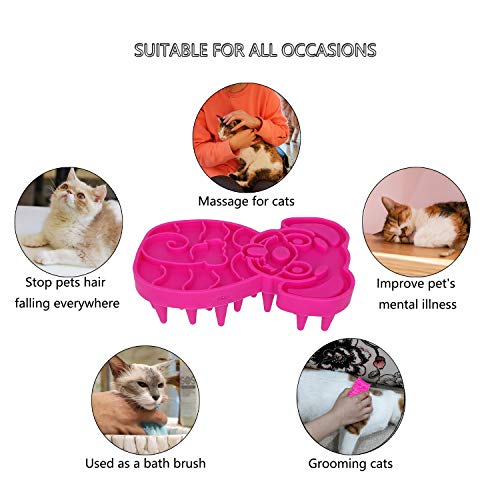 Groom-BrushMassag-Brush-for-Dogs-Cats-Small-Animals-and-Pets-with-Short-Hair-Grooming-Bathing-Massaging-and-Deshedding-Silicone-BrushSoft-Rubber-Bristles-Pink