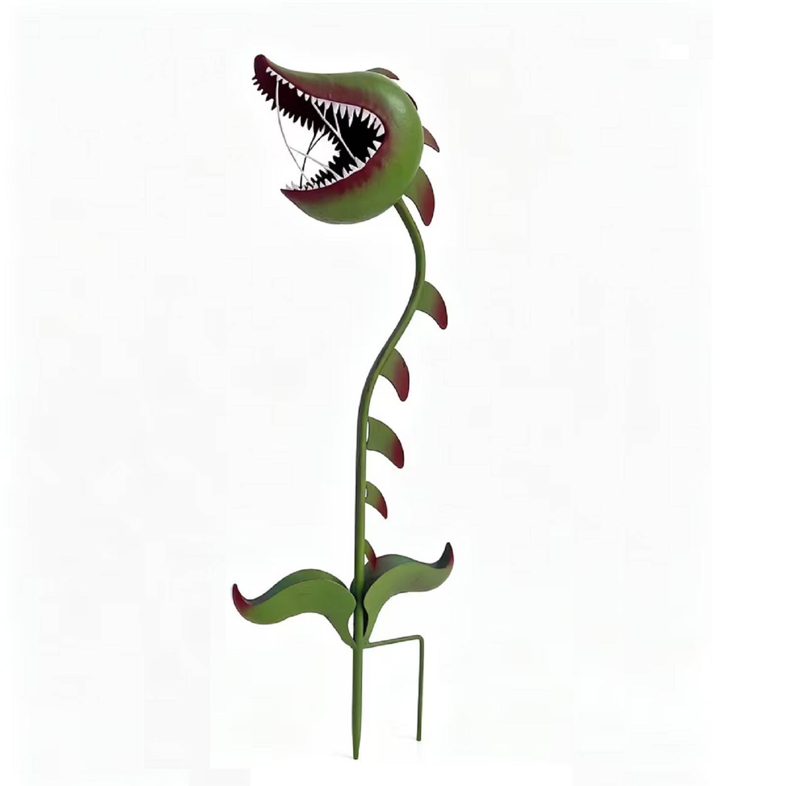 2026 Whimsical Metal Carnivorous Plant Garden Stake, Giant Venus Flytrap Monsters Sculpture, Metal Plants for Outdoors, Unique Whimsical Garden Decor, Gardening Gift -Single-head