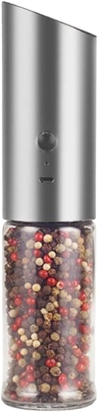 Electric Salt and Pepper Grinder Set Rechargeable Eletric Pepper Shakers Automatic Spice Steel Machine Kitchen Tool(1set)
