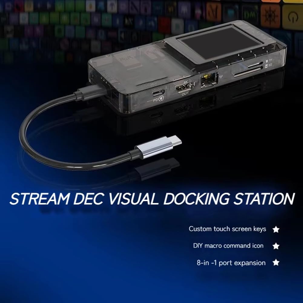 Estación de acoplamiento con consola y teclas macro para USB-C PD