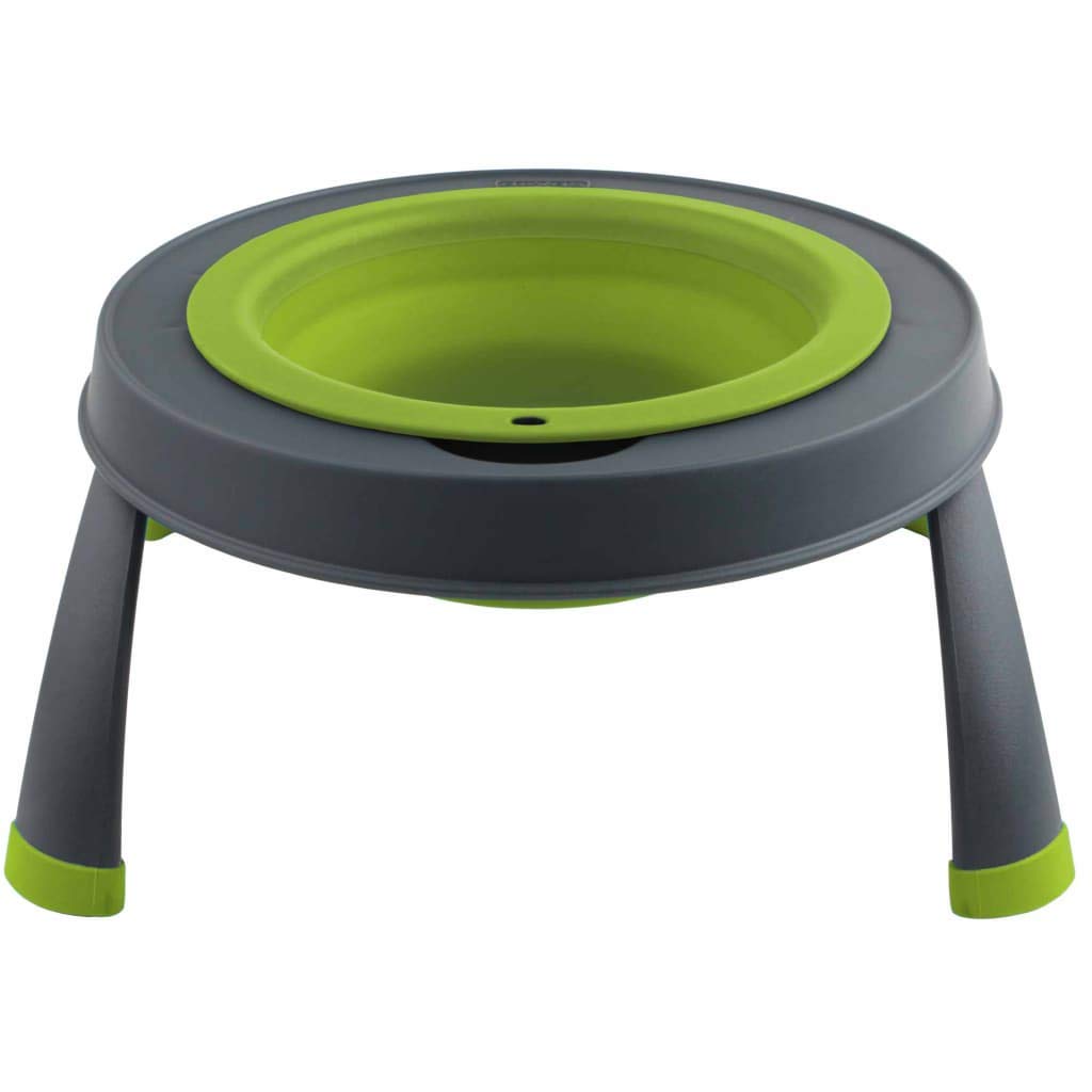 Dexas Popware for Pets Single Elevated Pet Feeder, Large, Gray/Green
