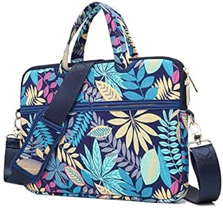 KAYOND Forest Series Patten Canvas Laptop Shoulder Messenger Bag Case Sleeve for 15-15.6 Inch Laptop and Macbook Pro 15.4 (15-15.6 inch, Forest Series Blue)