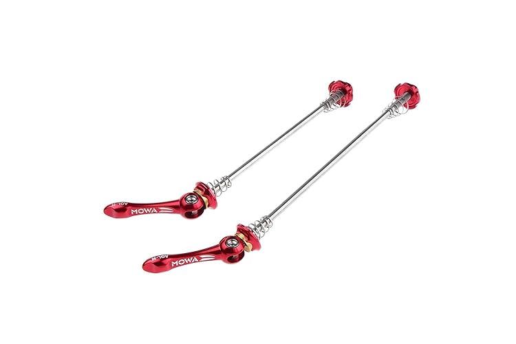 MOWA Road Cyclocross Gravel Bicycle Bike Quick Release QR Skewer Set Ultralight 100/130mm O.L.D Titanium-axle for Front and Rear Wheel Hub in Red/Gold/Blue/Green/Orange Colors
