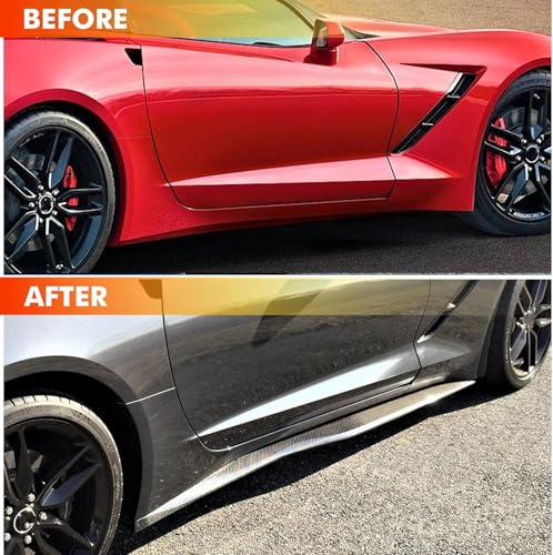 NOPOCA Side Skirts Fit for Chevy Corvette C7 Z06 & Grand Sport 2015-2019 Side Skirt Extension Lip Panels Splitter Spoiler Diffuser Wing Body Kit Air Dam Corvette C7 Accessories (Glossy Black) by NOPOCA - Image 3