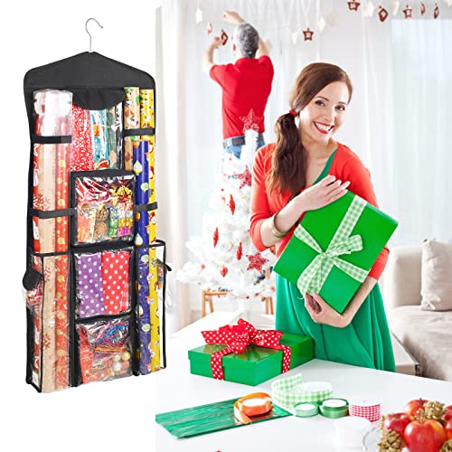 Freeote Organizador de armazenamento de embrulho de presente pendurado, 101 x 40,64 cm para armazena