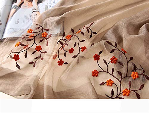 Women Lovely Silk&Wool Mixed Floral Embroidered Scarf Shawl Wrap2