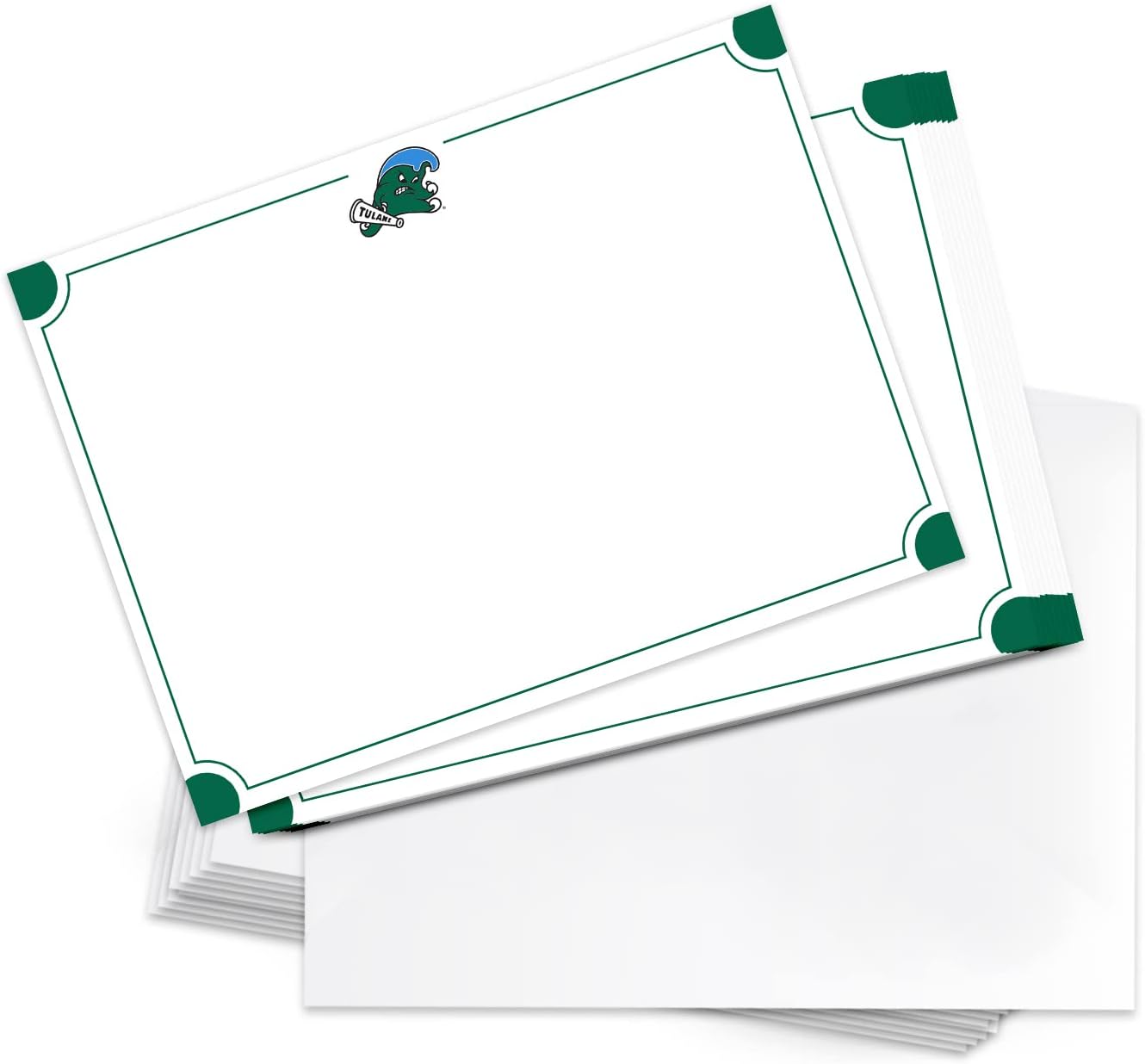 Desert Cactus Tulane University Notecards 10 Pack Stationery Cardstock Green Wave Includes Envelopes Memo Party Thank You (Notecard 4a)