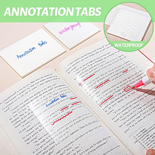320Pcs Transparent Sticky Notes Set, FANDAMEI Clear Sticky Tabs for Reading Page Markers, Medium Index Tab & Self-Stick Note Pads as Book Tabs Classify Files Tabs Flags Sticky Tabs(3×3, 3.7×2.7 in)