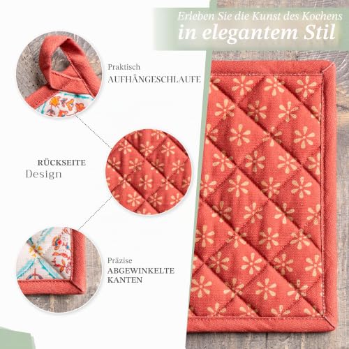 Maison d'Hermine Topflappen-Set, 100% Baumwolle (20 cm x 20 cm, 2er-Pack) – Ansicht 5