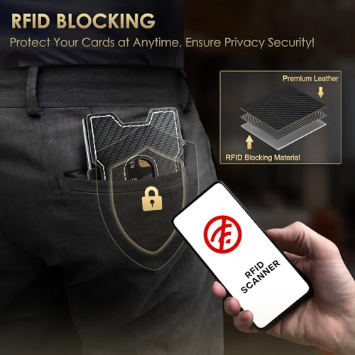 Card Holder Wallet for Men, Mens Minimalist Wallet 9-12 Cards, Slim Compact Wallets with Money Clip, RFID Blocking Smart Pop Up Wallet, Metal Aluminum Credit Card Case Wallet2