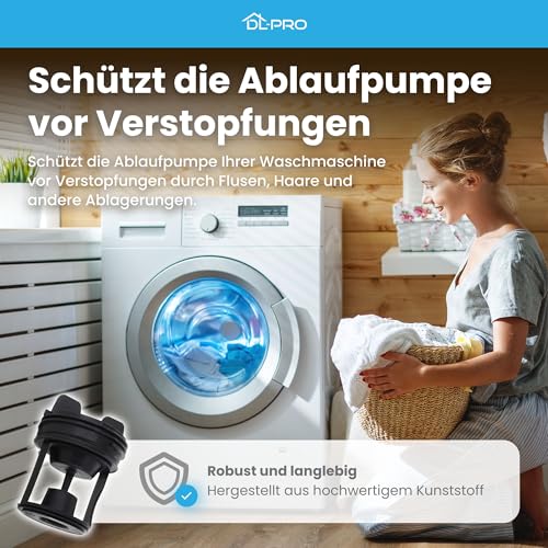 DL-pro Flusensiebeinsatz kompatibel mit Gorenje 279538 249808 Flusensieb Siebeinsatz 79x59mm Kunststoff schwarz für Waschmaschine