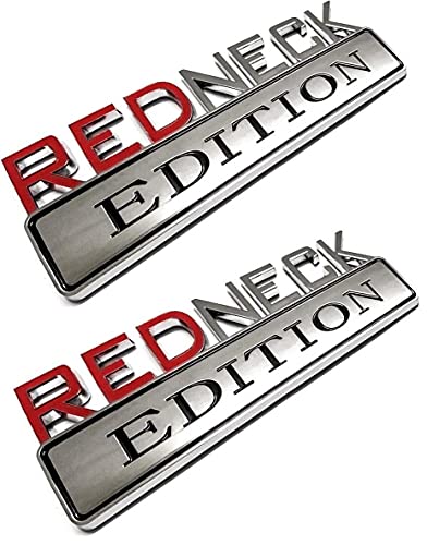 Emblemas Redneck grandes de 17,78 cm con adhesivo duradero y acabado cromado