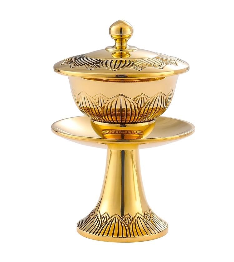 Amazon｜仏具 茶湯器 湯呑み 茶碗 茶台 真鍮製 密教法具 前具 仏具 お 