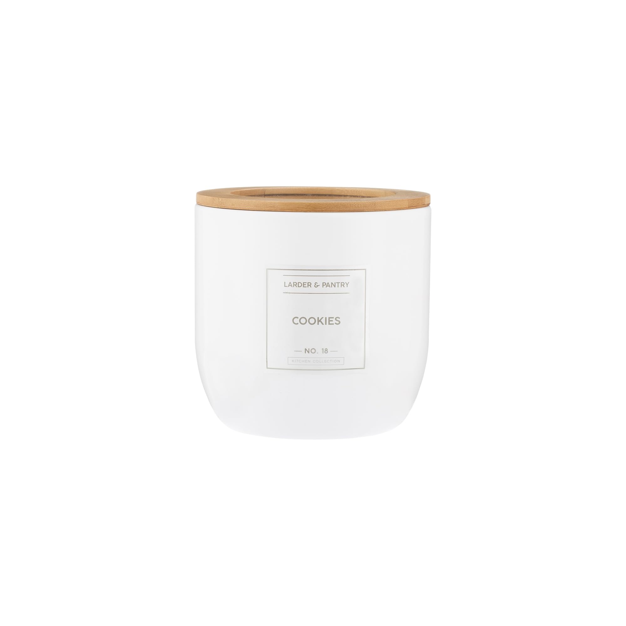 TYPHOON Eden Large Storage, White/Bamboo Lid, H14.3 x Ø15cm / 2 Litre