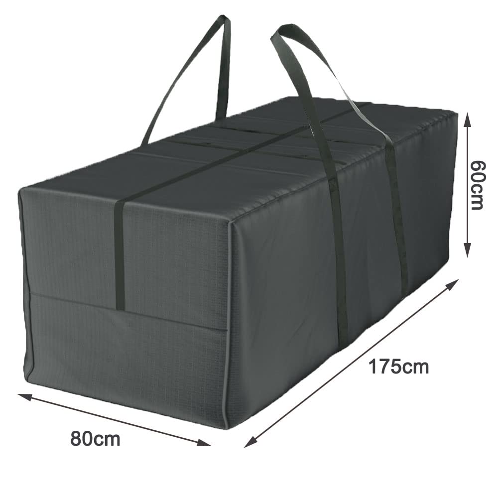 torba do przechowywania poduszek na meble ogrodowe, niewodoodporna, pyłoszczelna, anty-UV, wytrzymała tkanina Oxford 600D pokrowiec do przechowywania choinek XXL (175 x 80 x 60 cm)