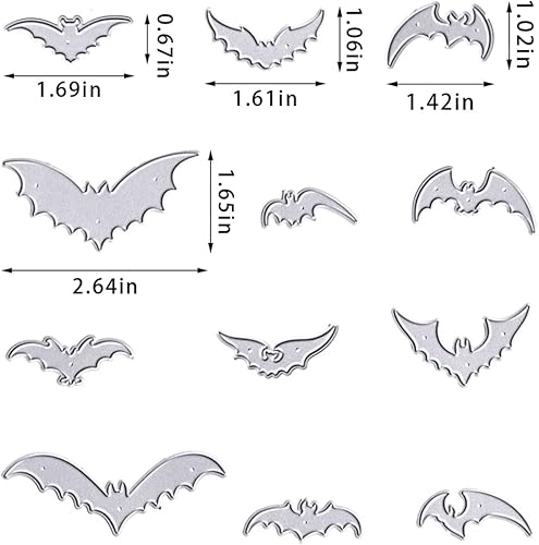 Miniatura 22 de Halloween Mummy Trees Die Cuts for Card Making, Halloween Bats Cutting Dies Sets October 31 Words Letters Dies Stencils Embossing Template for