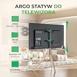 XTRARM Argo statyw pod telewizor o wysokości do 140 cm, obracany o 360 stopni, do telewizora ok. 32-65 cali do 40 kg, maks. VESA 400 x 400 mm, postarzany dąb