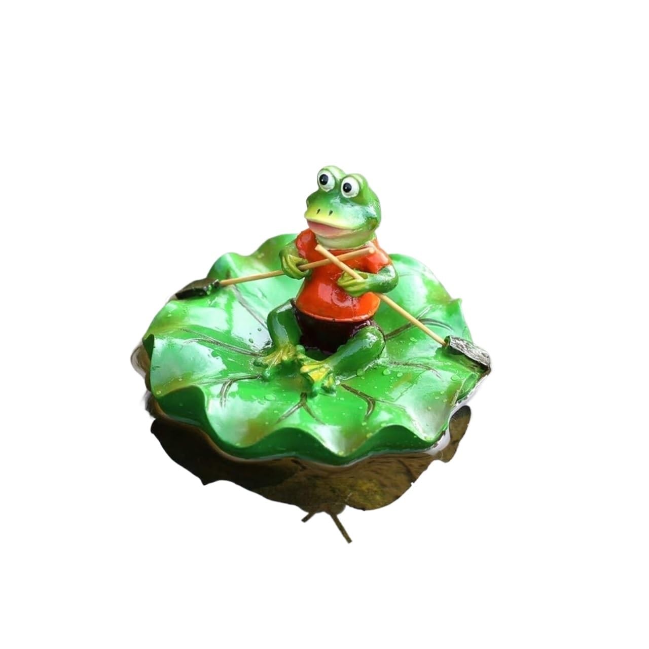 Figurine statue grenouille verte décoration printanière extérieurs