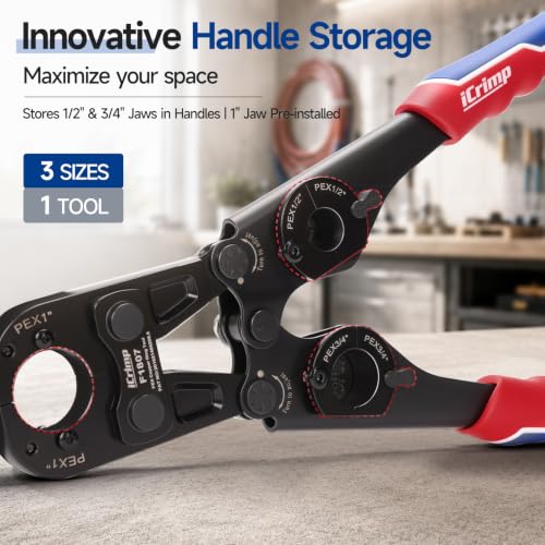 Image of iCrimp PEX Crimping Tool for 1 /2 inch,3 /4 inch,1-inch Copper Ring, Meet ASTM F1807