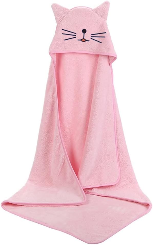 Bath Towel Girl Towel Newborn with Hood Cartoon Coral Fleece Infant Towels Blanket Newborn Bathrobe Infant (A 1ps)