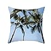 Epinki 40 x 40 cm ozdobna poszewka na poduszkę, z poliestru z wzorem drzewa palmowego, miękka, wygodna, kwadratowa poszewka na poduszkę na sofę, do sypialni, bez wypełnienia, kolor niebieski, styl 8