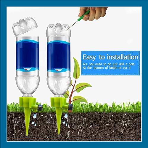 Image of Techhark Drip Irrigation kit for Home Garden, Self-Watering Spikes for Plants, Automatic Plant Water Devices (10 PCs,100% Leak Proof)