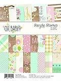 24 hojas de doble cara, 6 x 8 Simple Stories - Papel multicolor, tamaño mediano