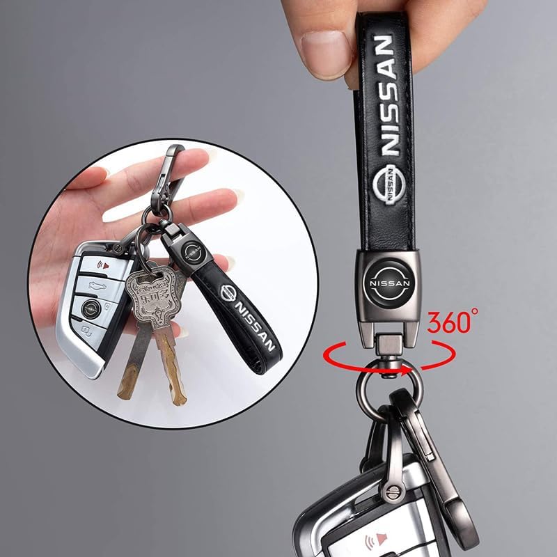 Miniatura 3 de Combo de tapas de válvula de neumáticos de coche y llavero de coche para Nissan Qashqai Versa Sentra Altima Rogue Murano Frontier Pathfinder Titan,