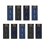 Dimensión: La longitud del extensor de cintura es de 3.4 pulgadas / 8.6 cm, el ancho es de 1.4 pulgadas / 3.57 cm; Color: negro, azul y azul oscuro; Cantidad: 3 piezas cada color, 9 piezas en total.