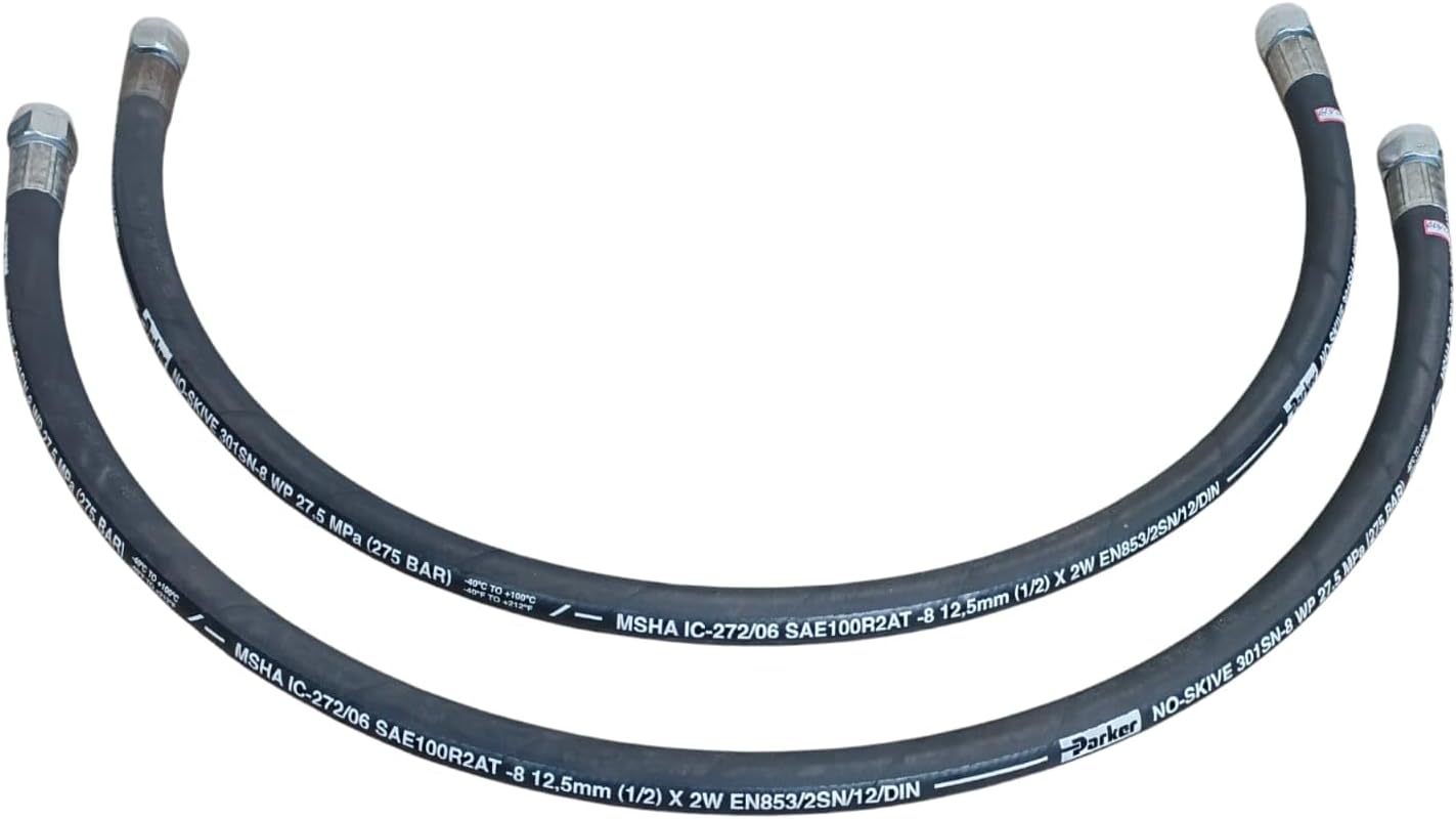 Dipper Hose 1/2 BSP Fits and Compatible with Backhoe 3cx Model and Various Earthmoving Machines Set of 2 Pieces (Part No. 613/04500)