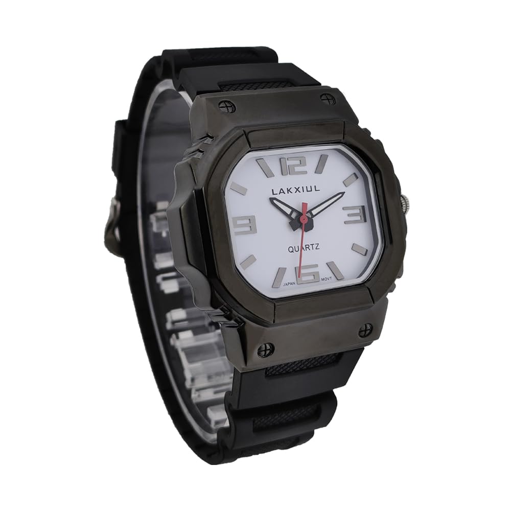 Orologio parlante vocale inglese per non vedenti, ipovedenti o anziani, cassa nera, cinturino nero