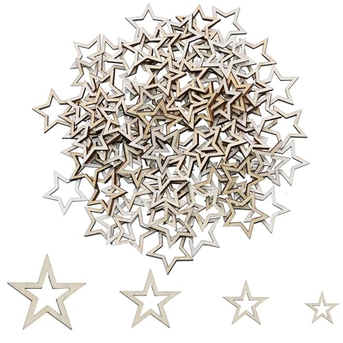 330 Pezzi Stelle in Legno, Decorazione Cava per Natale, Matrimonio, Festa, Fai da Te, Artigianato, Abbellimenti e Decorazioni Sparse