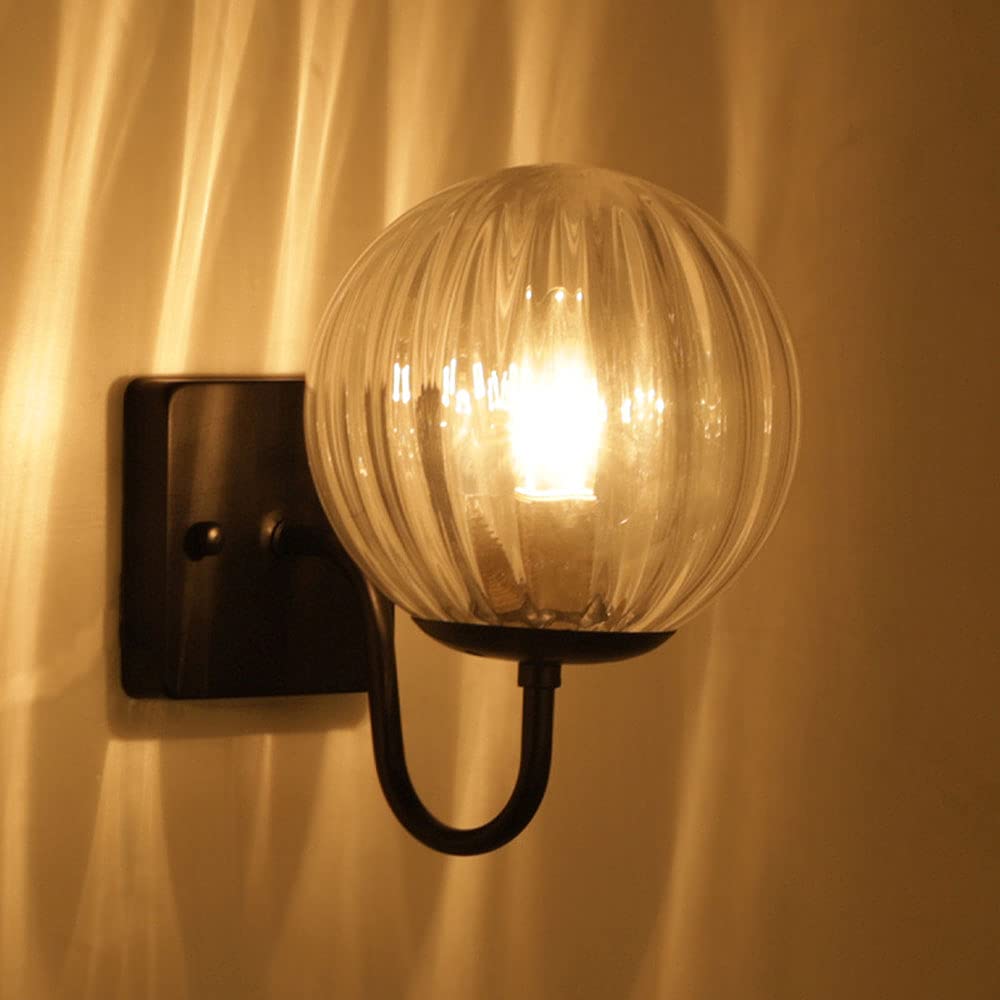 Amazon.com: ZXKYZR8 Vintage Fixture Light Round Stripe Glass Globe