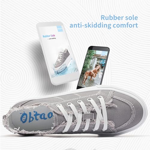 Obtaom Women Platform Canvas Sneakers White Comfort Play Fashion Sneakers Casual Lift Platform Lace Up Shoes Cute Low Top Walking Shoes for Lady4