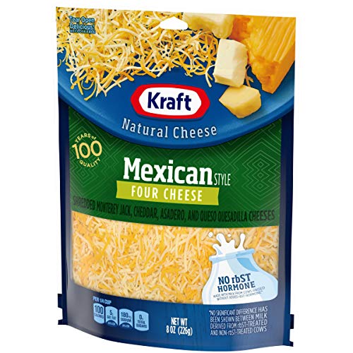 Kraft Mexican Style Four Cheese Blend Shredded Cheese (8 Oz Bag) #TOP7