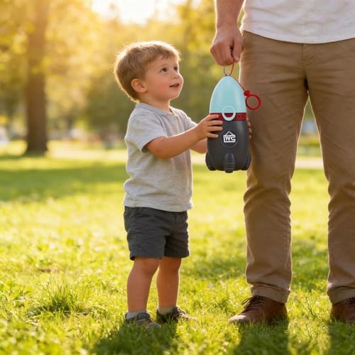 Lightweight Portable Urinal for Kids-Rocket Toy Design Emergency Potty for Toddler, Easy to Carry Travel Potties for Car Camping, Leak-Proof Children Urinal Potty Training Aid (green2) - 4