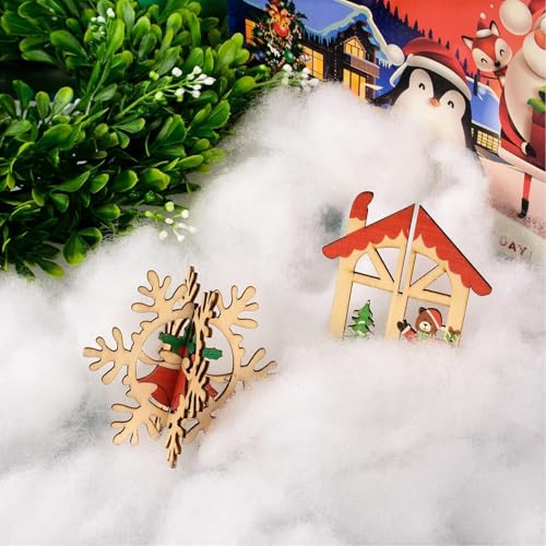 Science Gone Fun Super Realistic Fluffy Pull-Apart Artificial Snow – 1 lb, Expands to 169 sq ft, Hypoallergenic, Flame-Resistant, Holiday & Christmas Decoration (1)