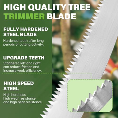 Pole Saw Blade Replacement for Fiskars Pruning Saws & Tree Pruners, 15 Inch High-Speed Steel Tree Trimmer Saw Blade for Extendable Tree Pruner Garden Branch Cutting Tool Parts - Thumbnail 4